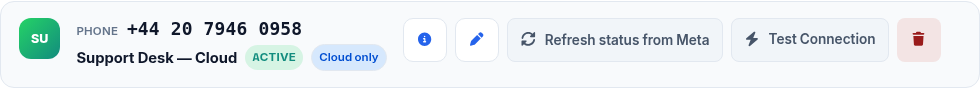 Converla admin — Refresh status from Meta on a number row