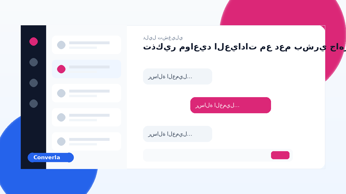 غلاف مقال Converla: تذكير مواعيد العيادات مع دعم بشري جاهز